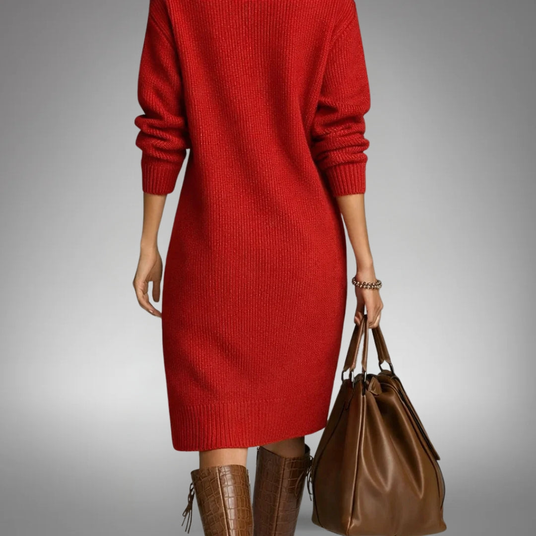 Celeste | Button-Collar Sweater Dress