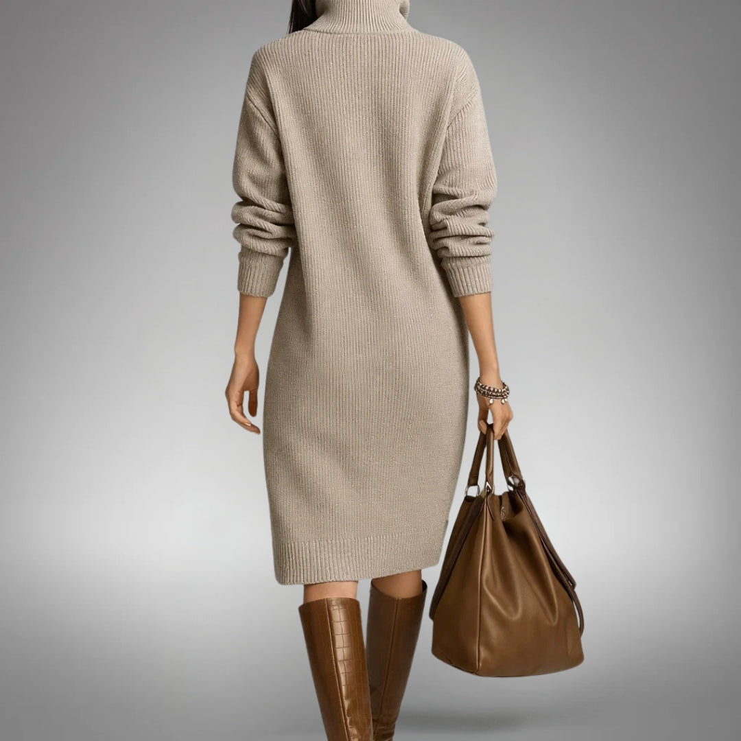 Celeste | Button-Collar Sweater Dress
