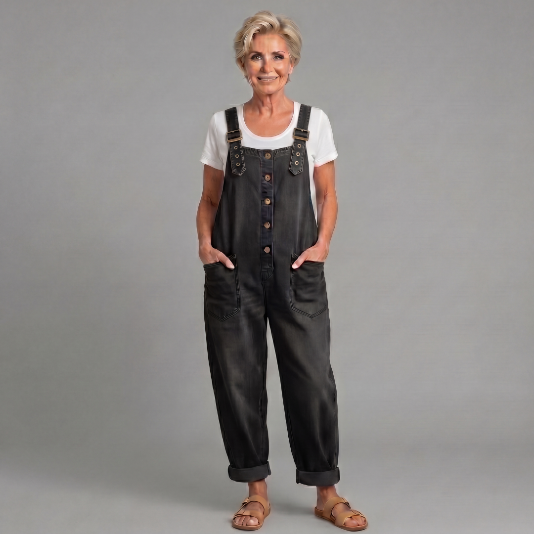 Saylor | Wide-Leg Denim Overalls