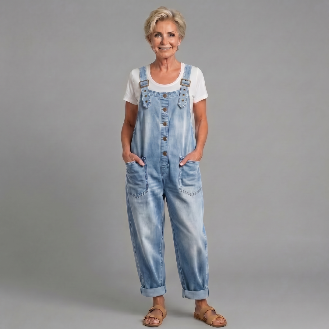 Saylor | Wide-Leg Denim Overalls