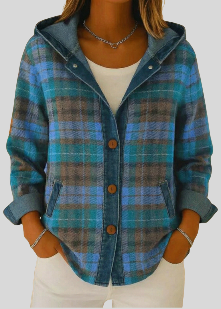 ERIN | Hooded plaid shacket