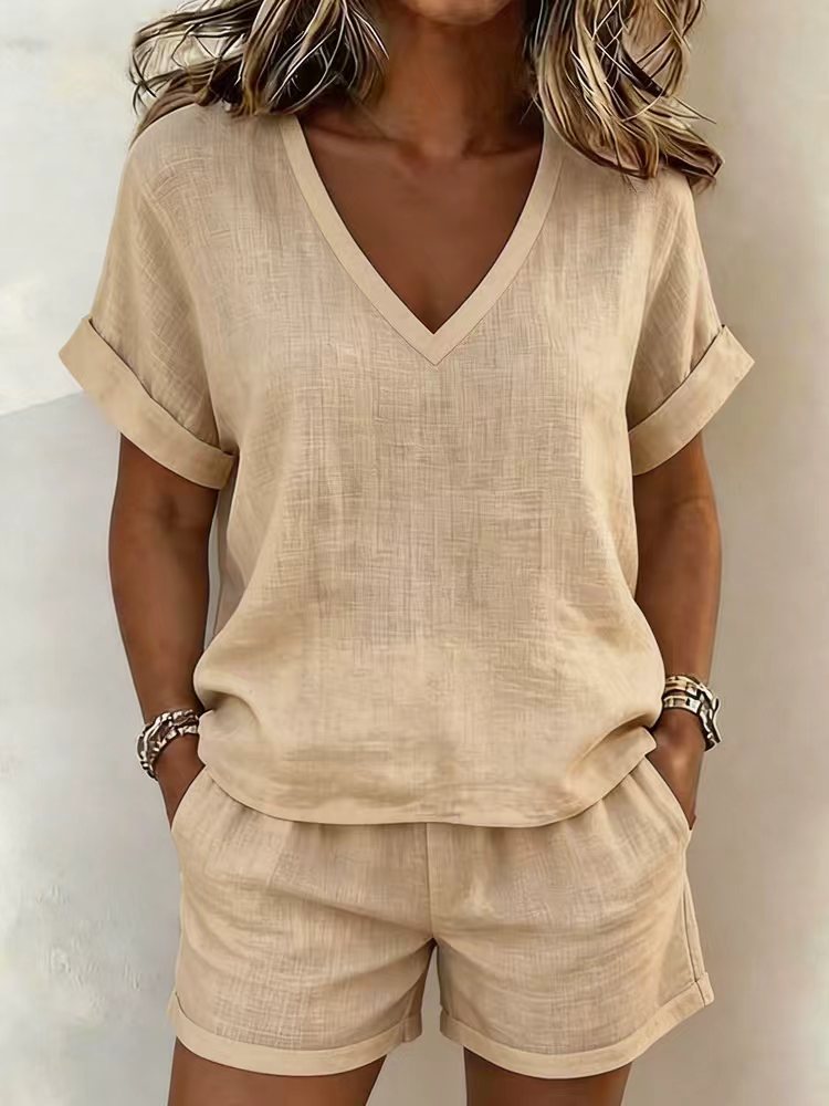 Seren™ | V-Neck Top & Shorts Set